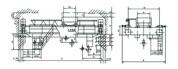 16/3.2噸雙梁行車結(jié)構(gòu)圖